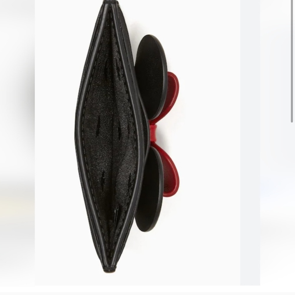 Black Polka Dot Card Holder with Red Bow - Picture 2 of 4